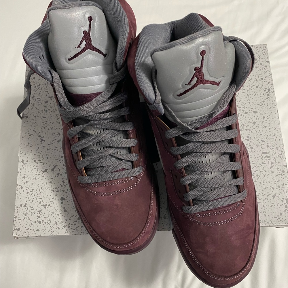 Jordan Purple and Gray High-Top Sneakers